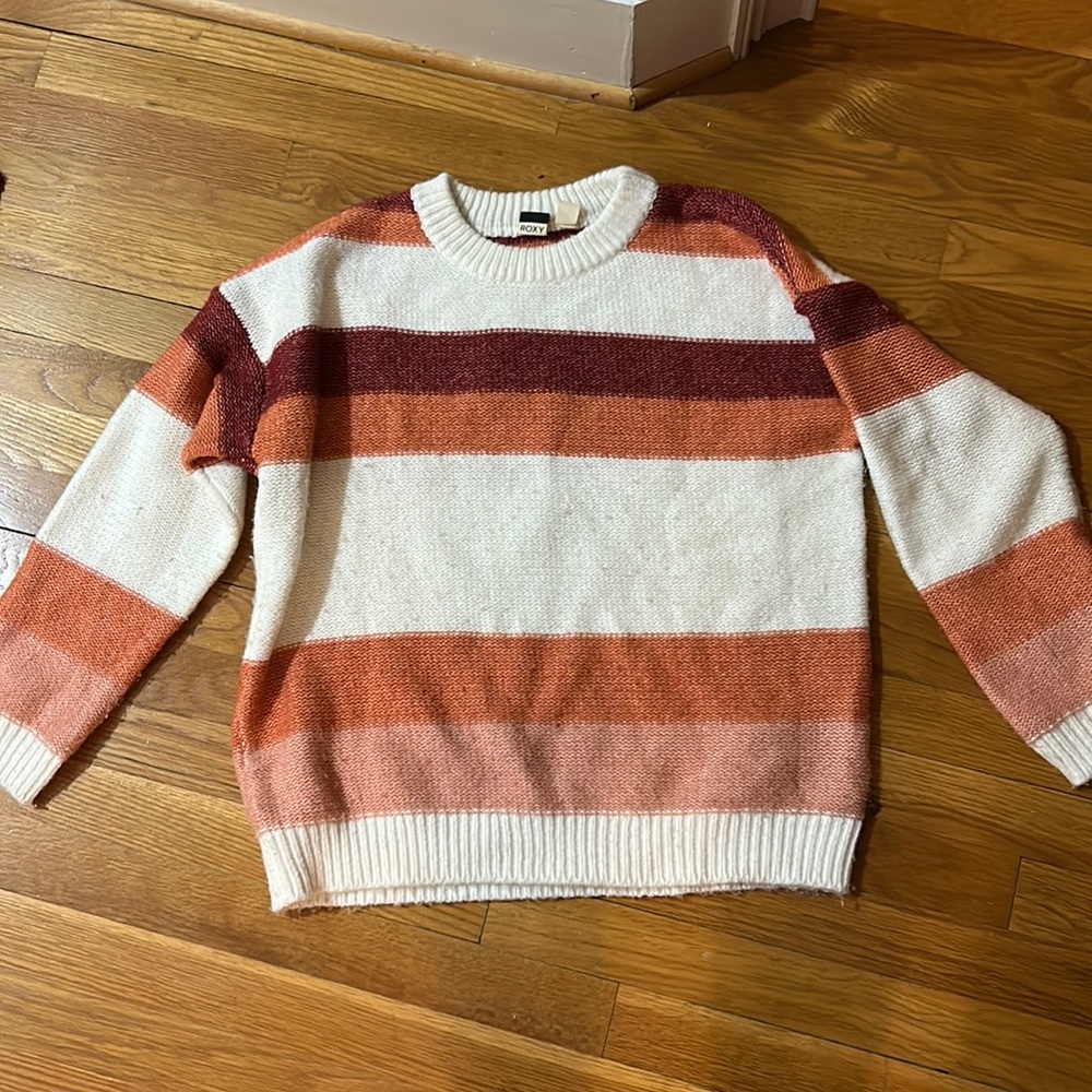 Striped Knit Sweater- ROXY